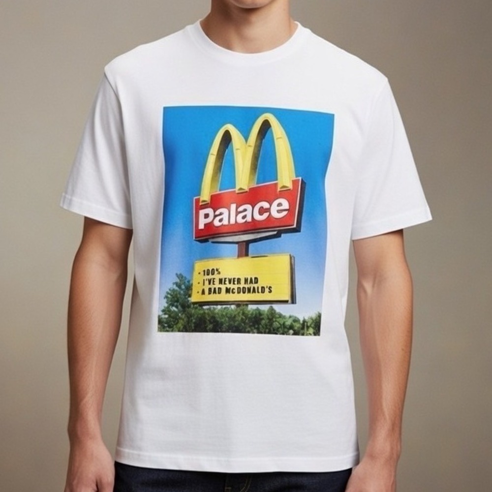Palace x McDonald's Sign T-shirt White Mens Large Skateboard Streetwear Outdoors